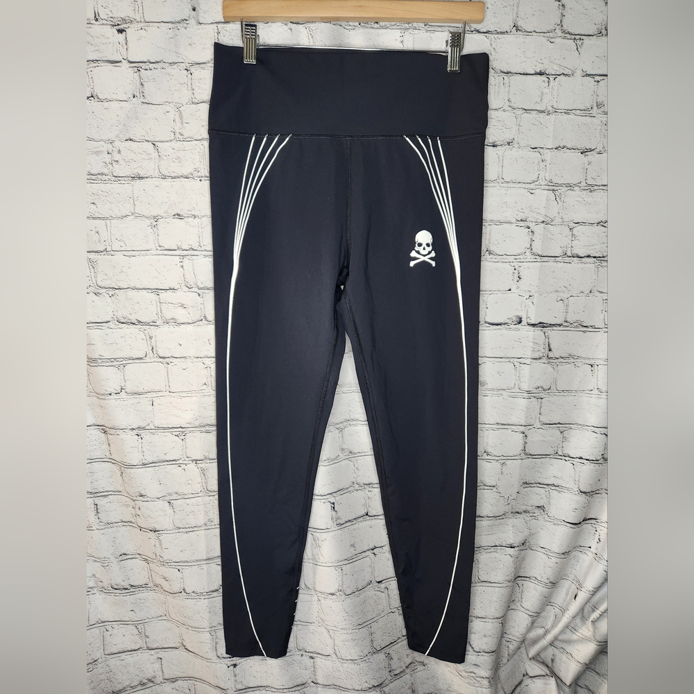 SoulCycle Black Leggings with White Accents